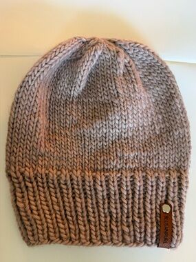 Hand knit Blush Pink Knit Beanie 100% Peruvian wool